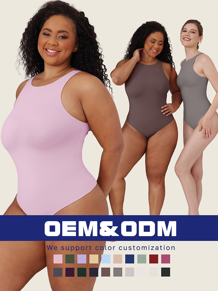 Seamless Sleeveless Bodysuit - Double-Layer Lightweight Sculpting Design