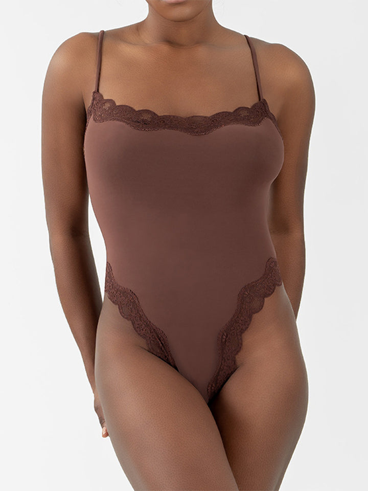 Seductive Lace Strap Bodysuit for Women