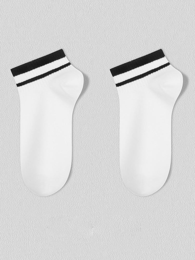 8 Pairs of Cotton Solid Color Casual Ankle Socks