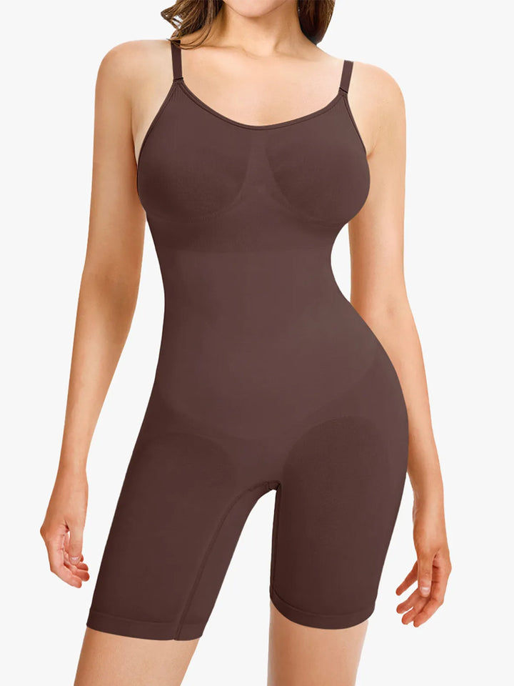 Tummy Control Faja Seamless Sculpting Bodysuit Mid Thigh Shapewear