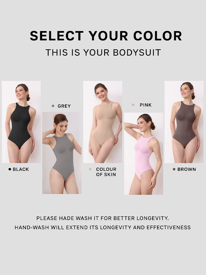 Seamless Sleeveless Bodysuit - Double-Layer Lightweight Sculpting Design