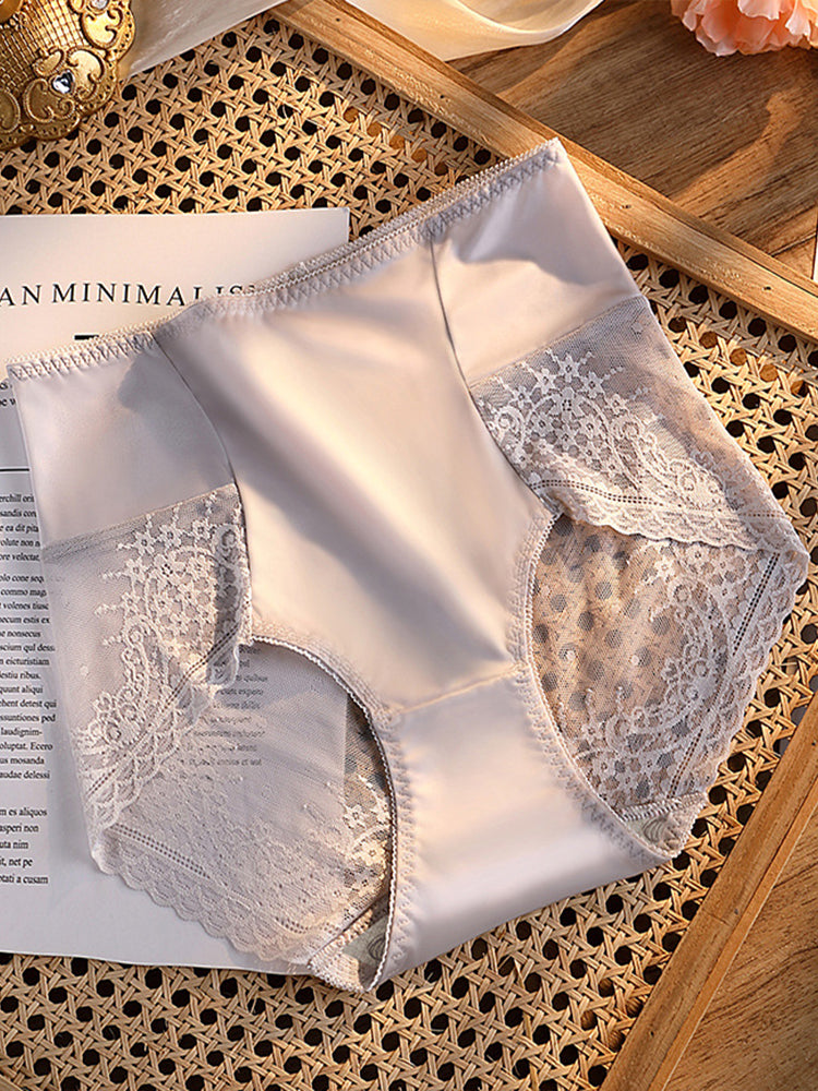 Breathable Mid-high Waist Smooth Ice Silk Panties