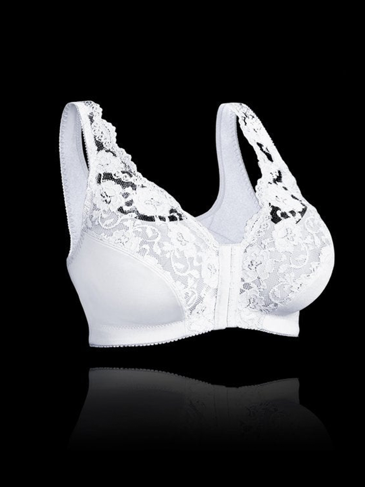 Breathable Lace Front Close Wire-free Bra