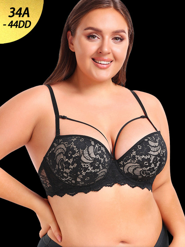 Lace Plus-Size Underwire Minimizer Bra