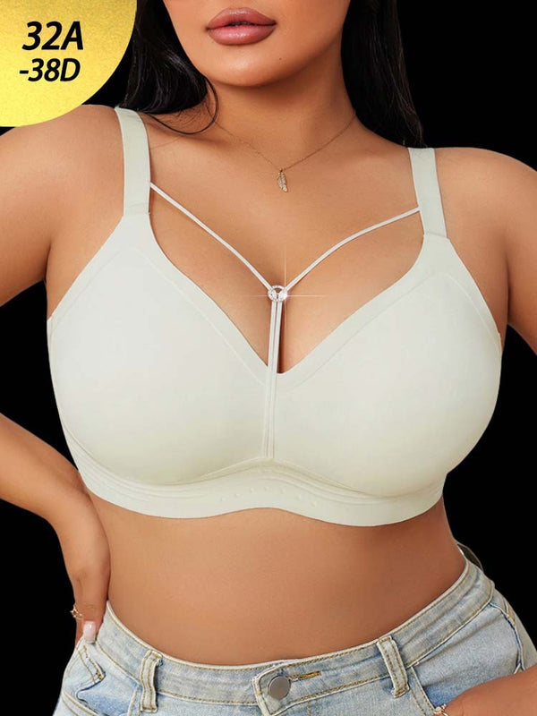 Plus-Size Anti-Sagging Comfortable Wireless Bra - Soft Jelly Support Design