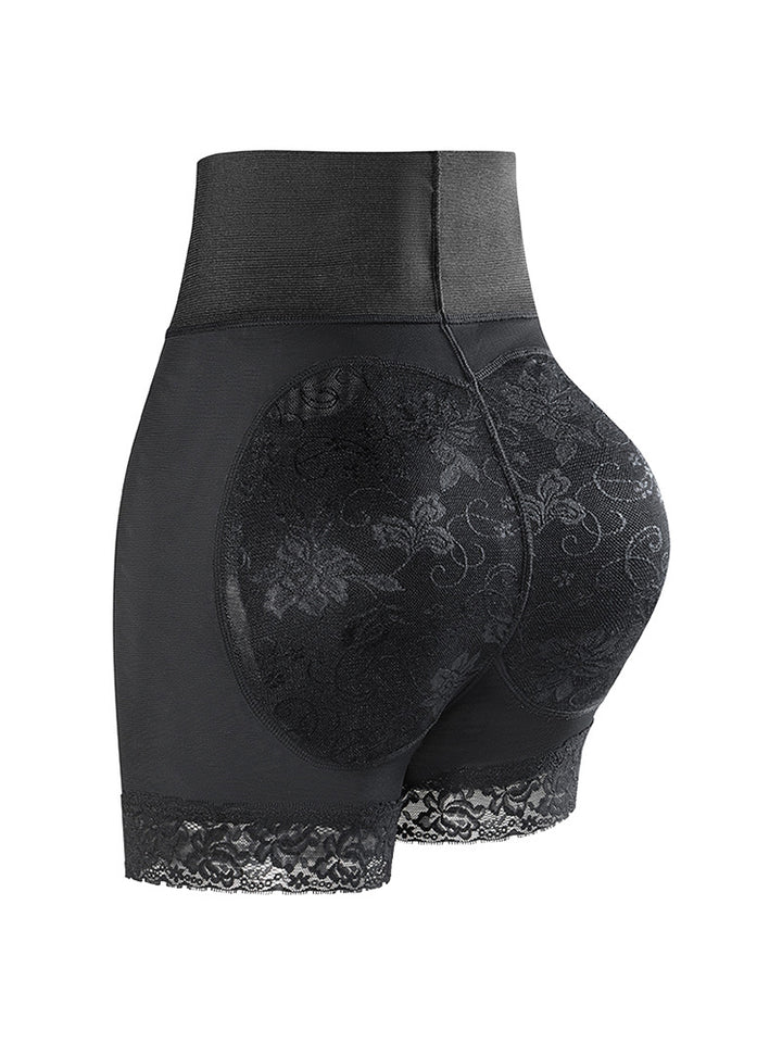 High Waist Lace Trim Butt-enhancing Shaping Shorts