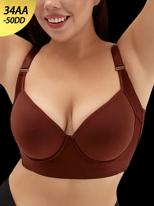 Plus-Size Seamless Women's Bra - Push-Up Underwire with Side-Smoothing