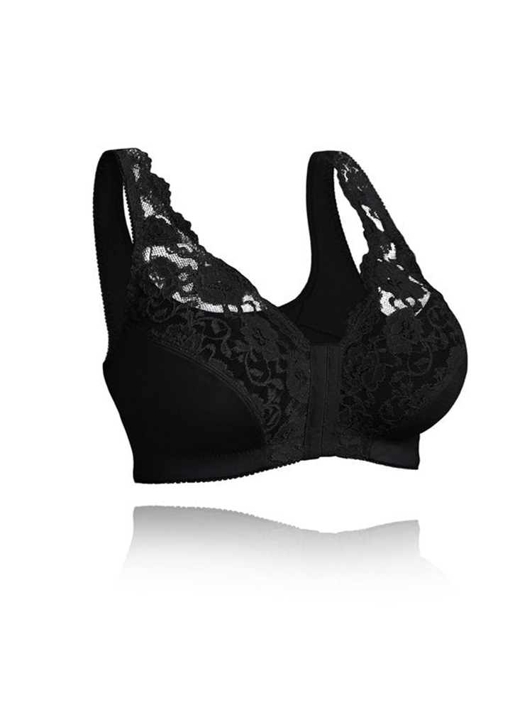 Breathable Lace Front Close Wire-free Bra