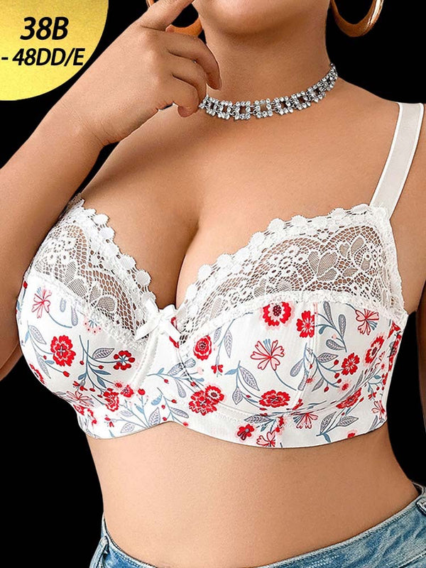 Sexy No Padding Comfortable Lift Underwire Bra - Plus Size
