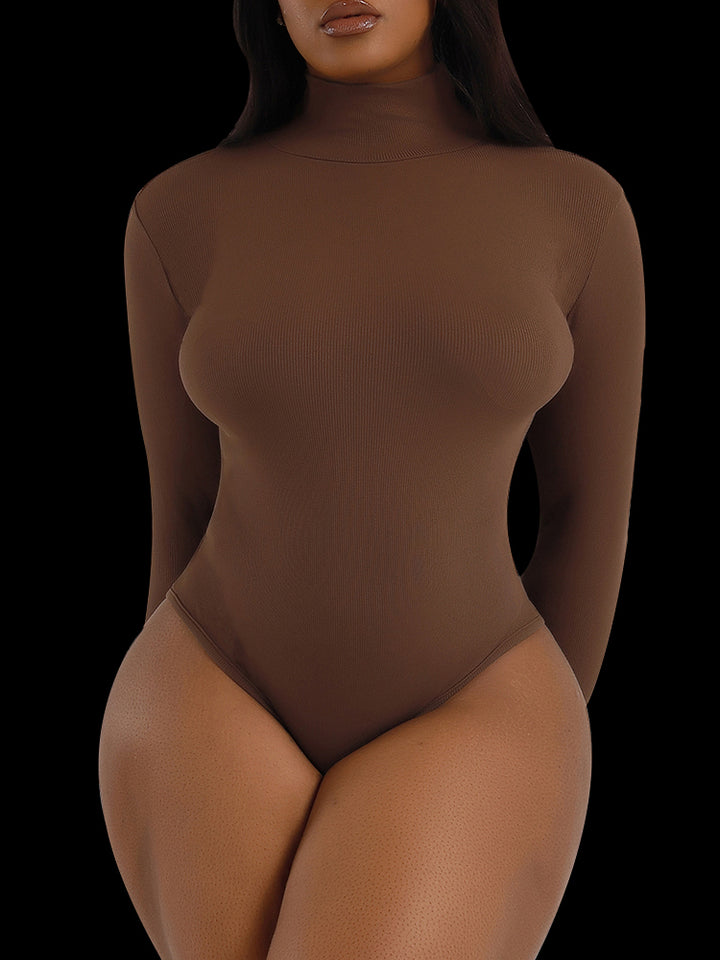 High-Neck Long Sleeve Thermal Bodysuit for Women
