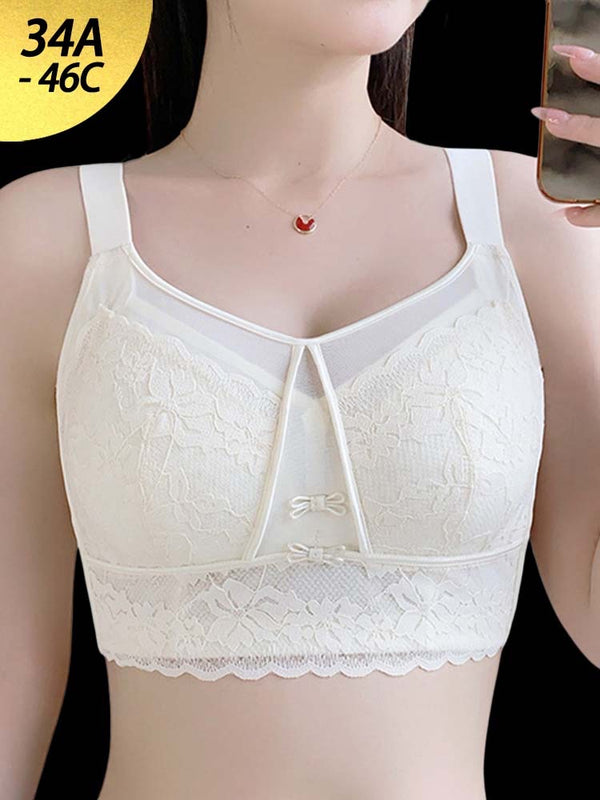 Ultra-Thin Minimizing Wireless Bra – Gathered Side Support & Comfortable Lift for Full Busts