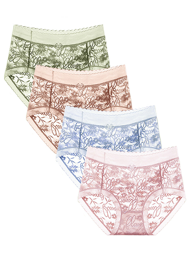 4-Pack Women Breathable Sexy Lightweight Soft Hipster Panties