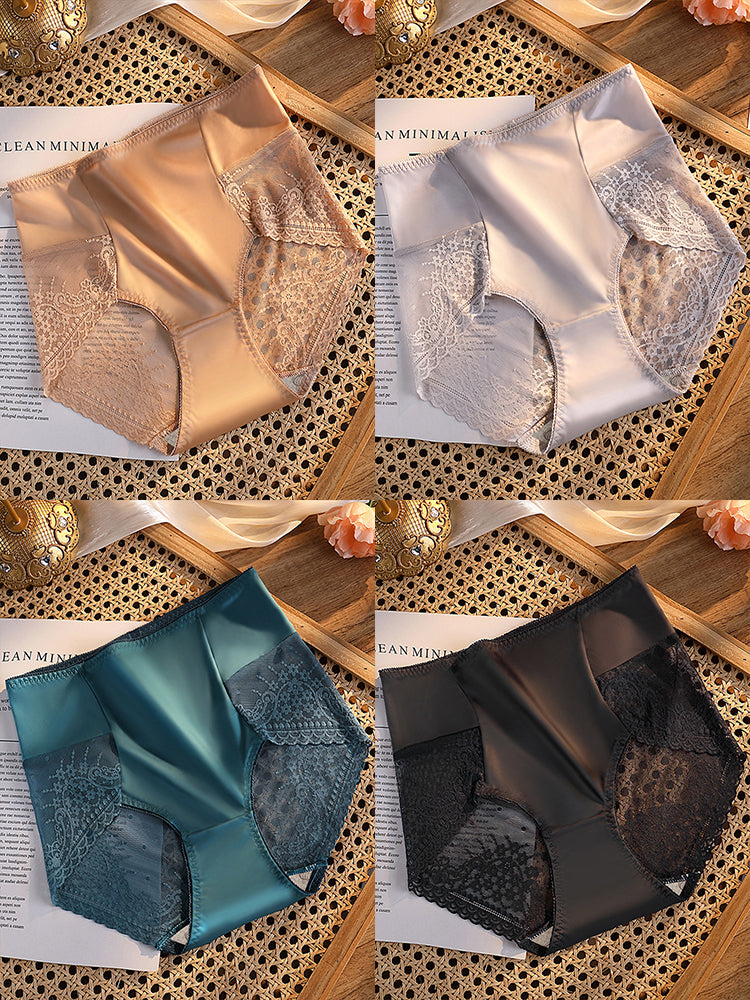 Breathable Mid-high Waist Smooth Ice Silk Panties