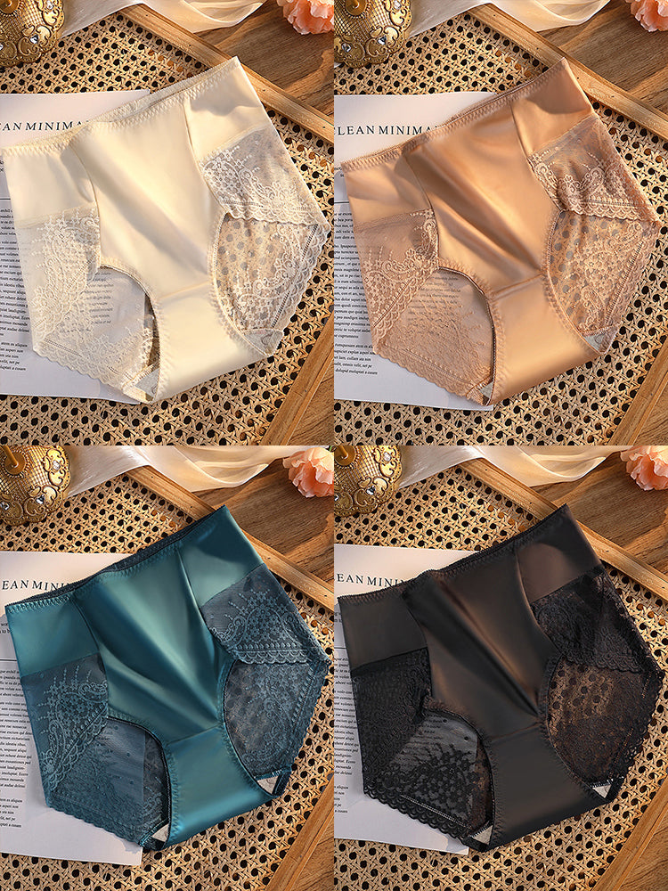 Breathable Mid-high Waist Smooth Ice Silk Panties