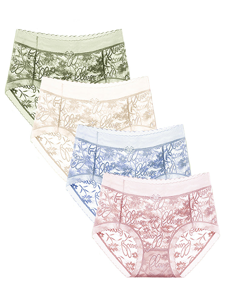 4-Pack Women Breathable Sexy Lightweight Soft Hipster Panties