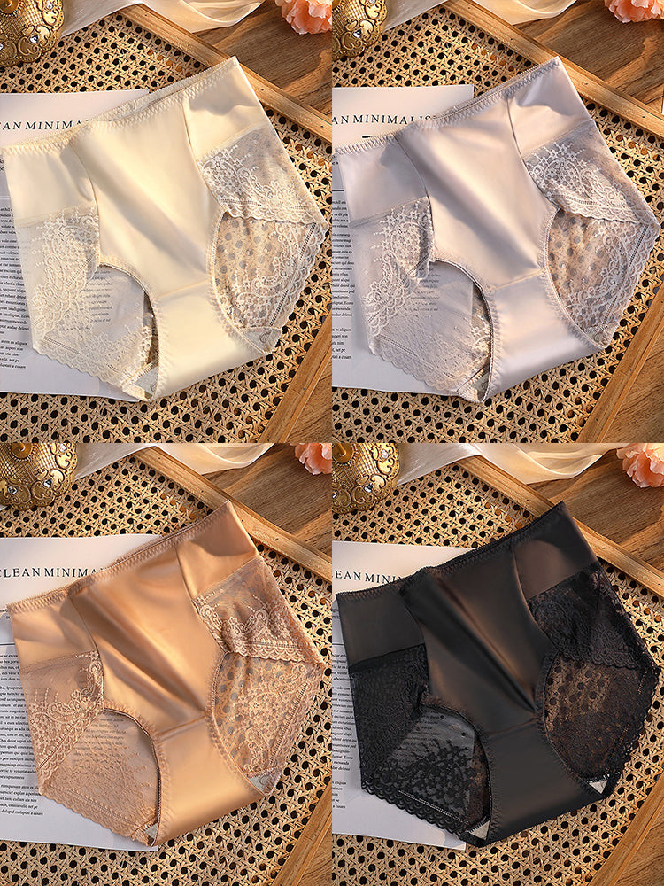 Breathable Mid-high Waist Smooth Ice Silk Panties