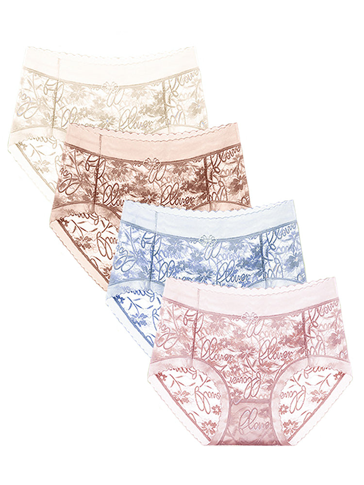 4-Pack Women Breathable Sexy Lightweight Soft Hipster Panties