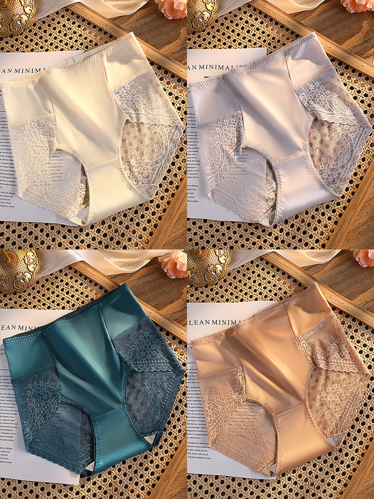 Breathable Mid-high Waist Smooth Ice Silk Panties