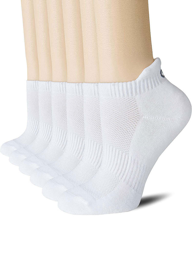 6 Pairs of Solid Color Casual Short Cotton Sports Socks