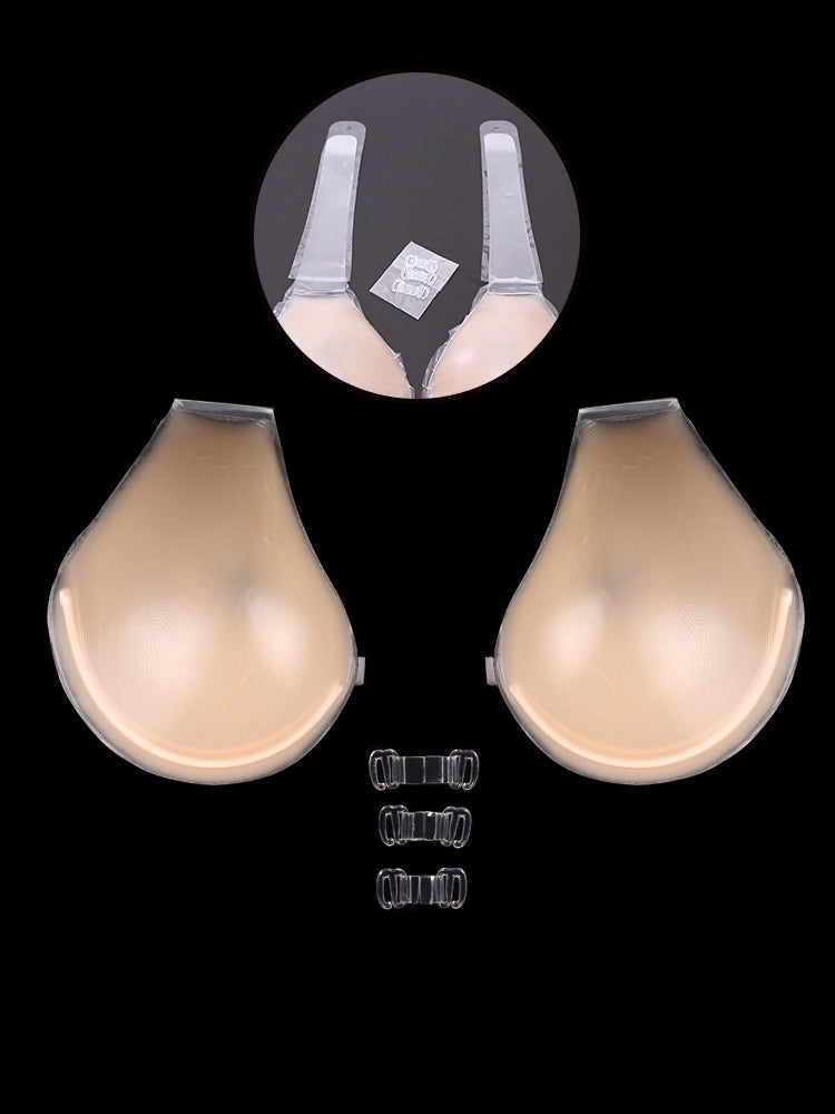 Adhesive Invisible Push Up Silicone Bra with Removable Transparent Straps