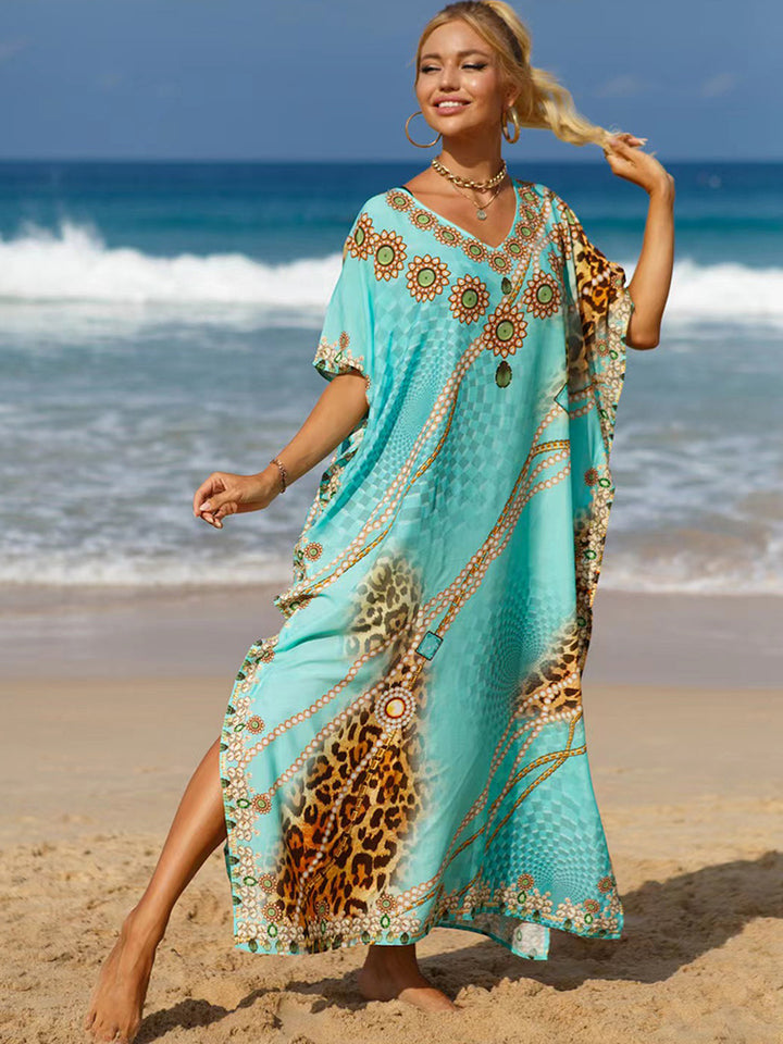 boho beach cover up dress Cupshe Boho Grace Beige Cover-Up Maxi Dress - Beige