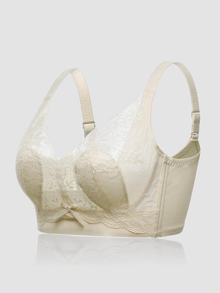 Lace Floral See Through Wireless Rabbits Ear Shaped Lined Bras