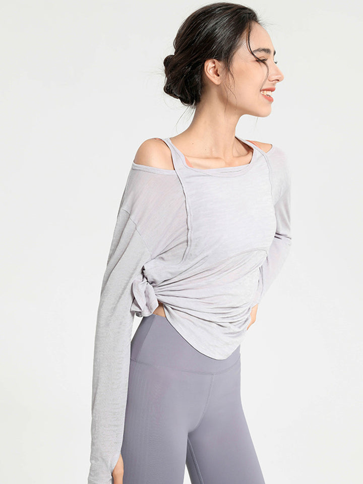 Long Sleeve Lightweight Yoga Compression Workout Tops Athletic Wear Shirts