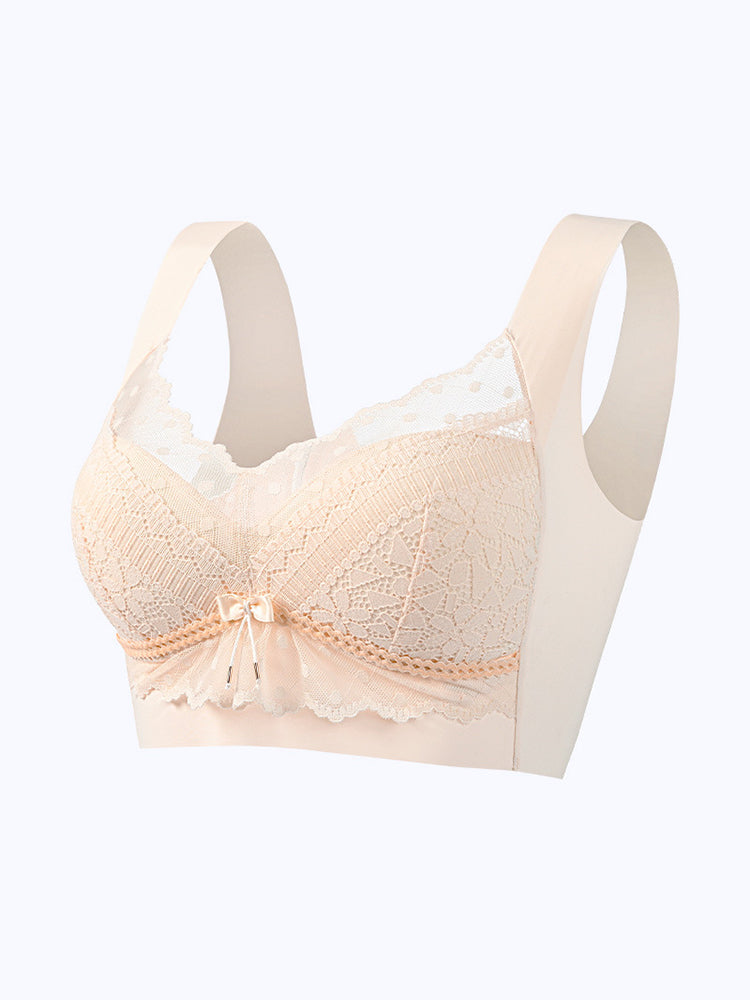 Soft Seamless Wirefree Molded Cup Lace Bra