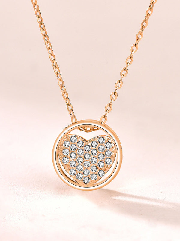 Heart Circle Pendant Necklace