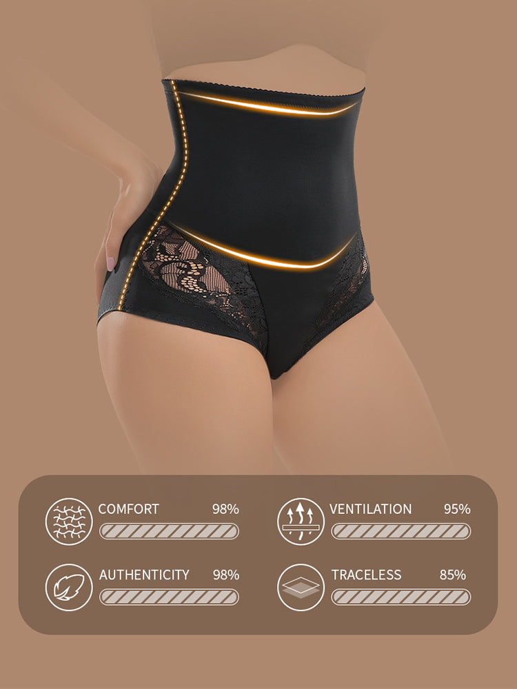 Breathable Lace High Waist Control Padded Hip Lifter Shorts