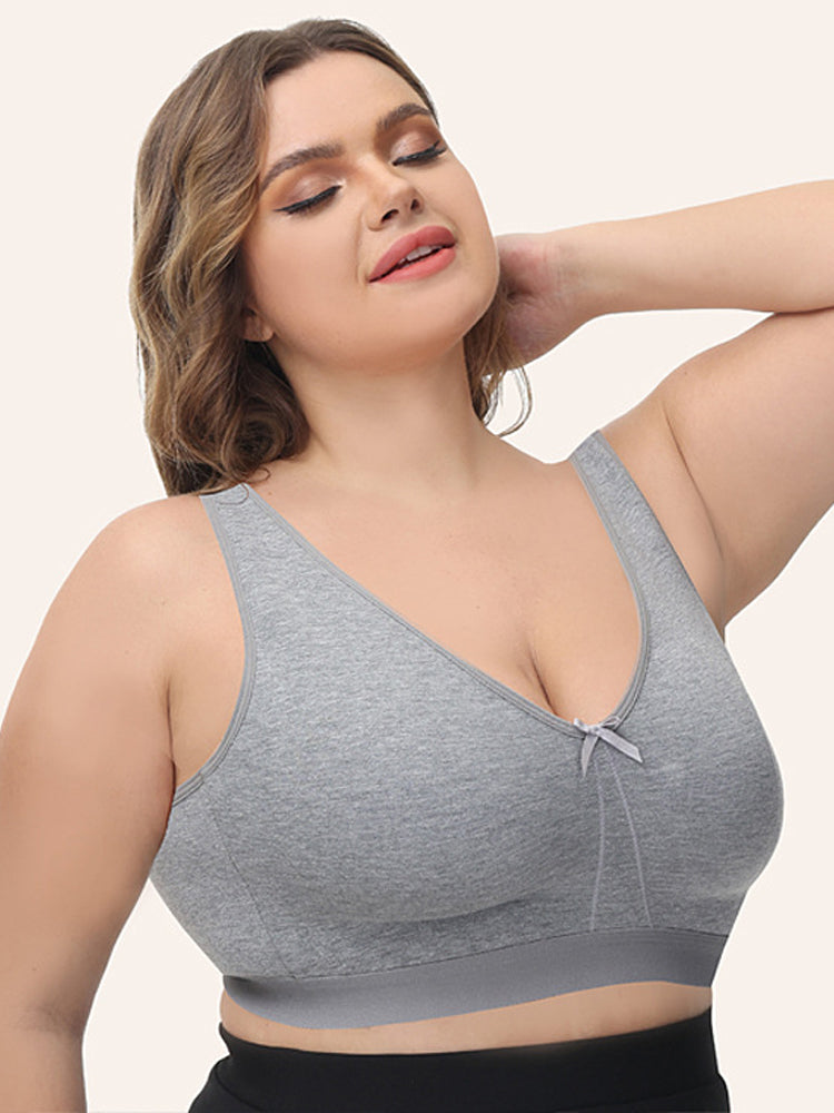 Women's Breathable Cotton Plus Size Wireless Bra