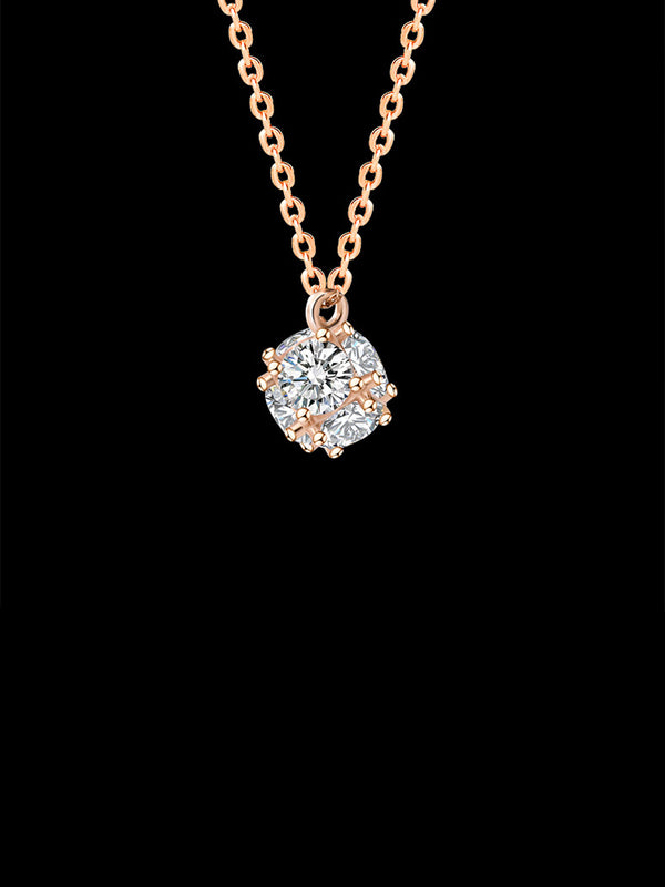Classic Diamond Cube-Shaped Necklace
