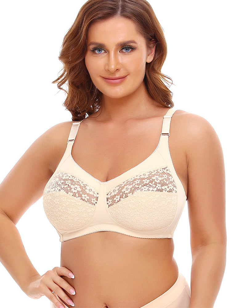 Lace Floral Wireless Magic Lift Full Cup Bras