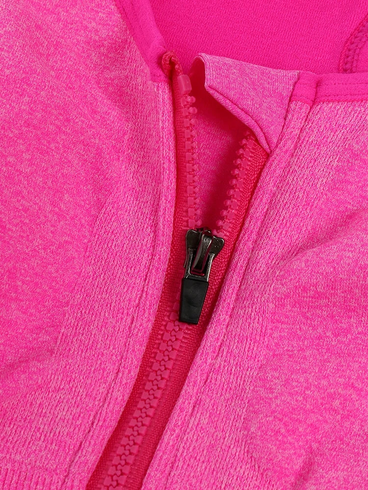 Front Zipper Wireless Shockproof Sports Bras with Removable Pad