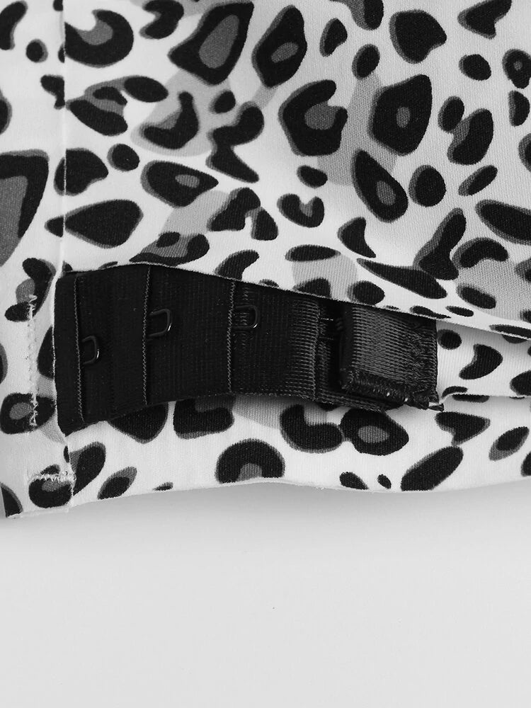 Women's Leopard Print Wireless Non-slip Strapless Bras
