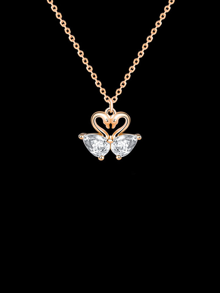 Swan Love Sterling Silver Necklace