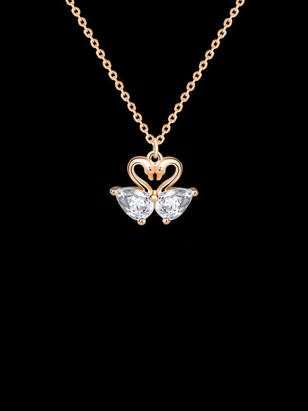 Swan Love Sterling Silver Necklace
