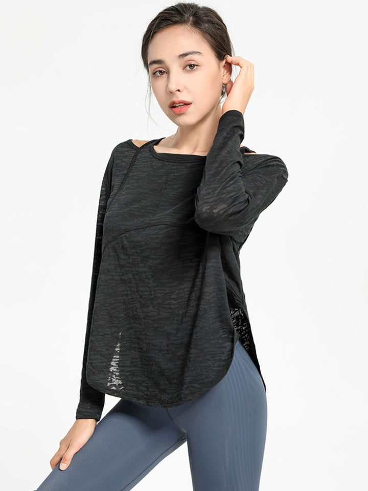 Long Sleeve Lightweight Yoga Compression Workout Tops Athletic Wear Shirts