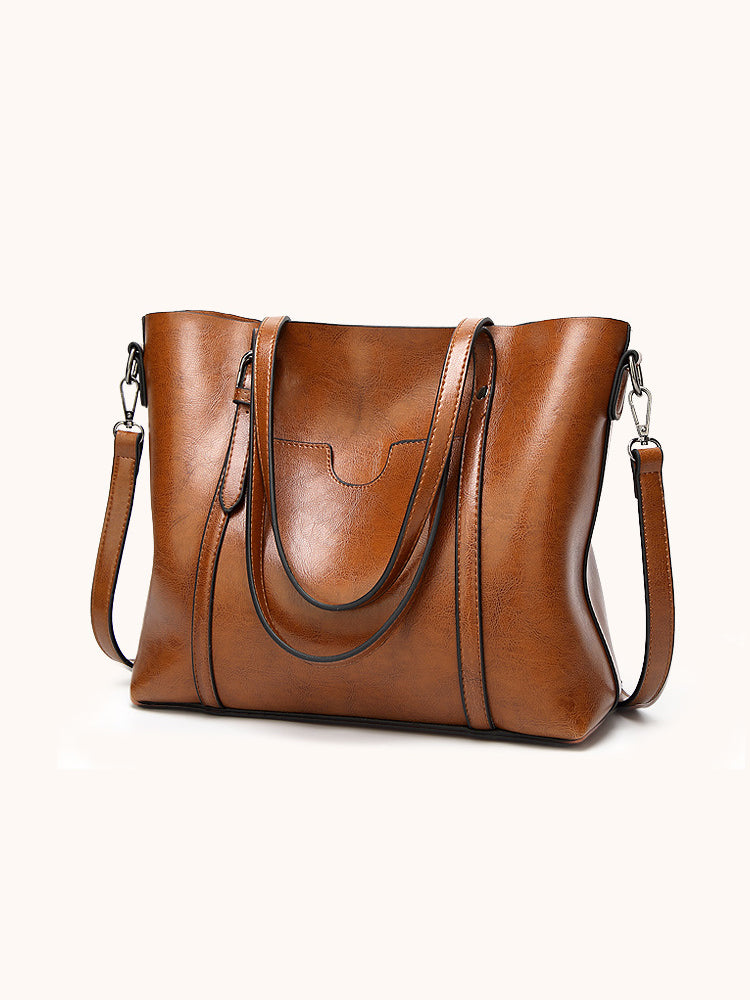 Vintage PU Leather Handbags Shoulder Satchel Bags with Purse Organizer