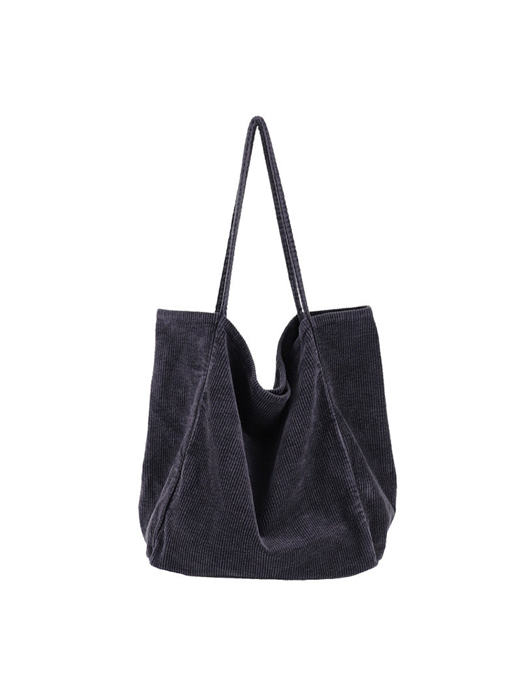 Corduroy Vintage Handbag Large-capacity Shopping Bag