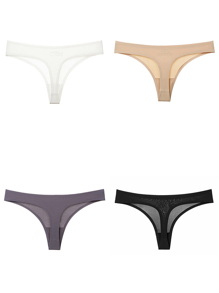 4-Pack Invisible Comfy Sexy Thongs G-Strings