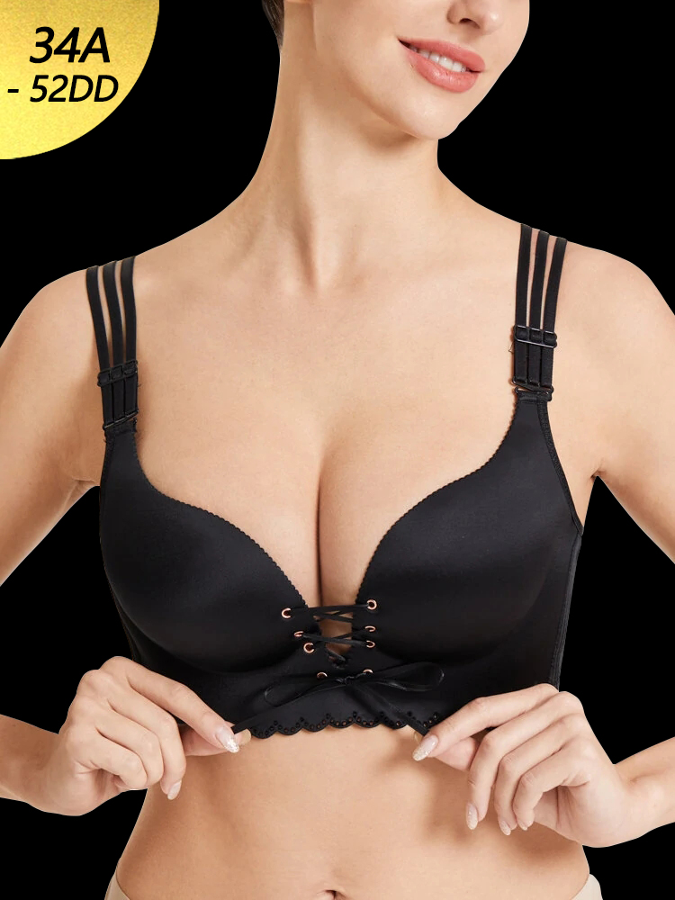 Women's Sexy Push Up Drawstring Plus Size Wireless Bra