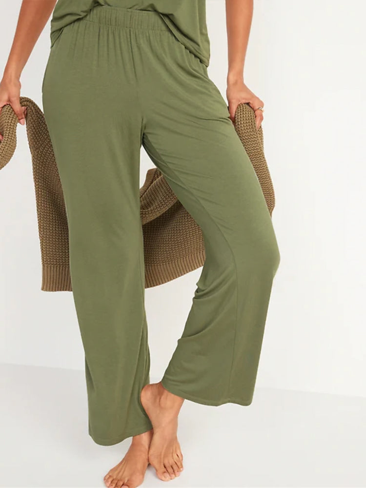 Women Modal Lounge Wide Leg Pants Soft Pajama Bottoms