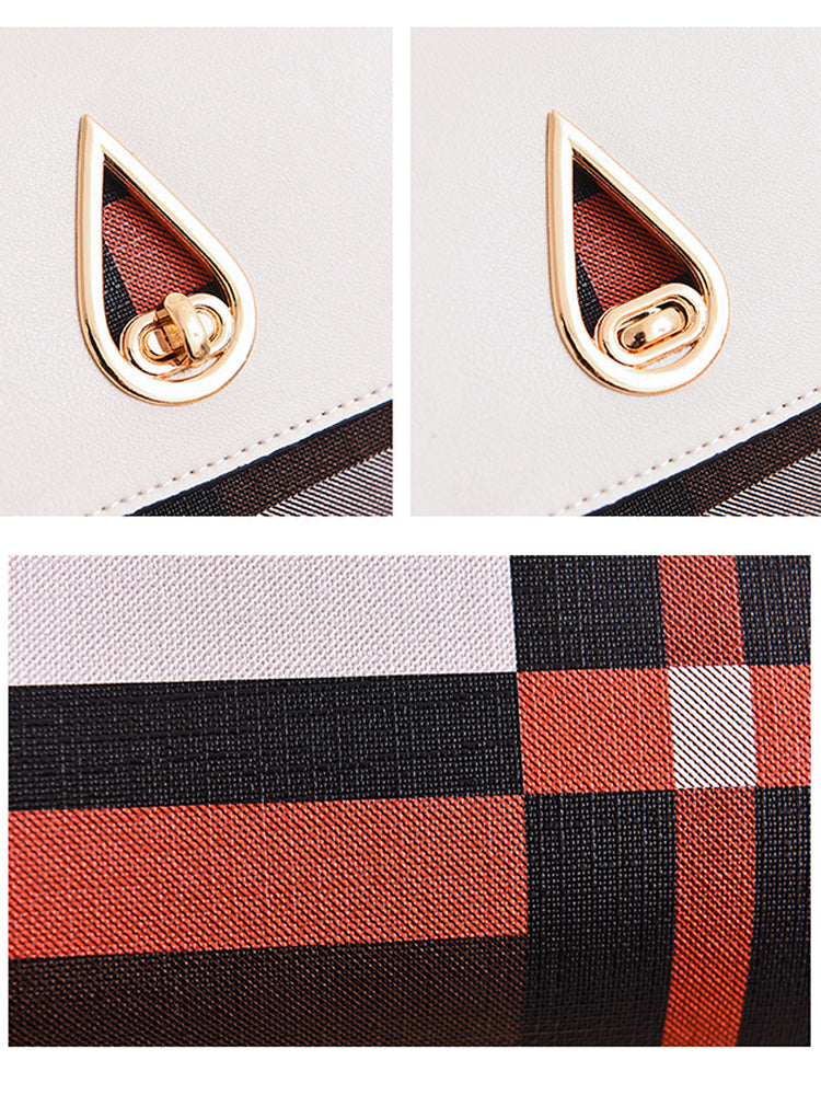 Geometric Patterns Canvas PU Leather Crossbody Handbag