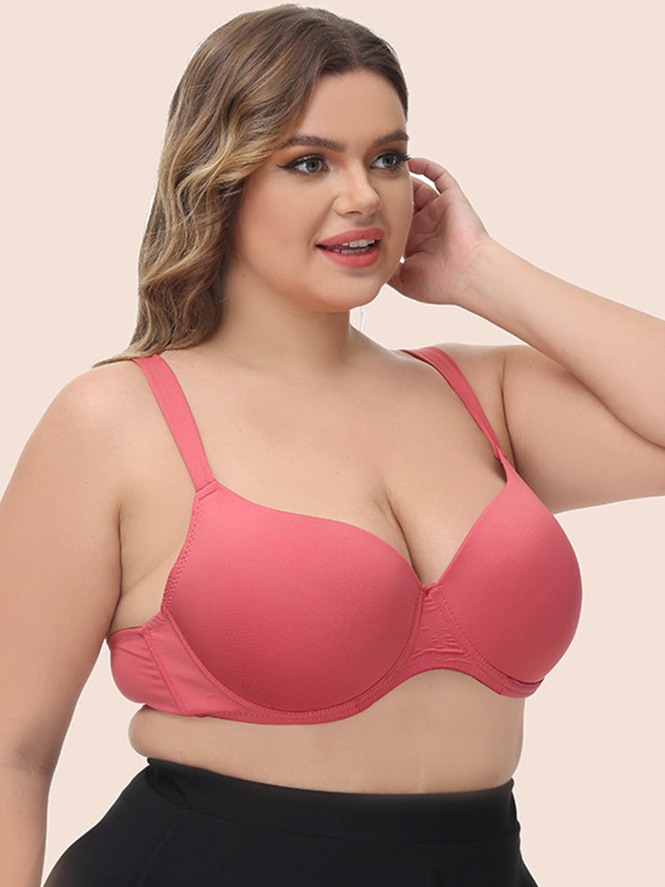 Women's Solid Color Full Cup Underwire Push Up Bra