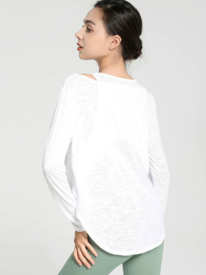 Long Sleeve Lightweight Yoga Compression Workout Tops Athletic Wear Shirts