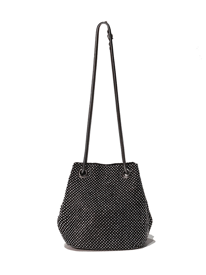 Women's Rhinestones Evening Shinny Bling Clutch Purse Bucket Handbag