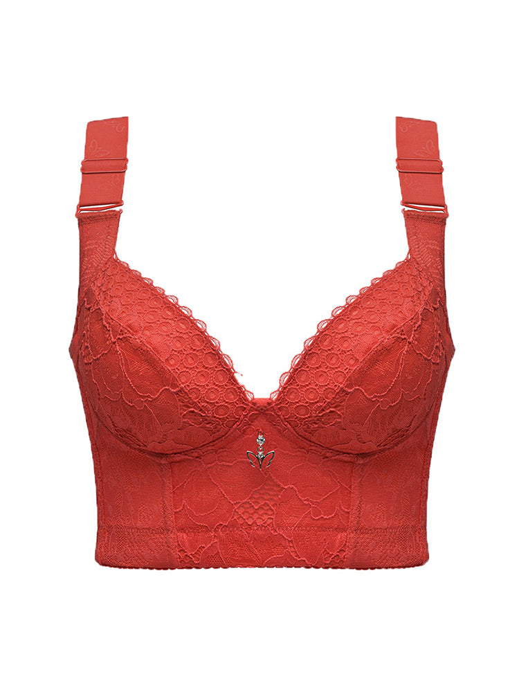 Women's Lace Beauty Back Wire-Free Longline Bra