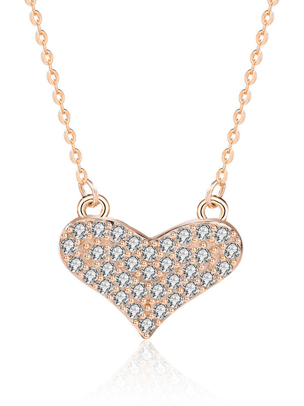 Diamond Cluster Heart Pendant Necklace