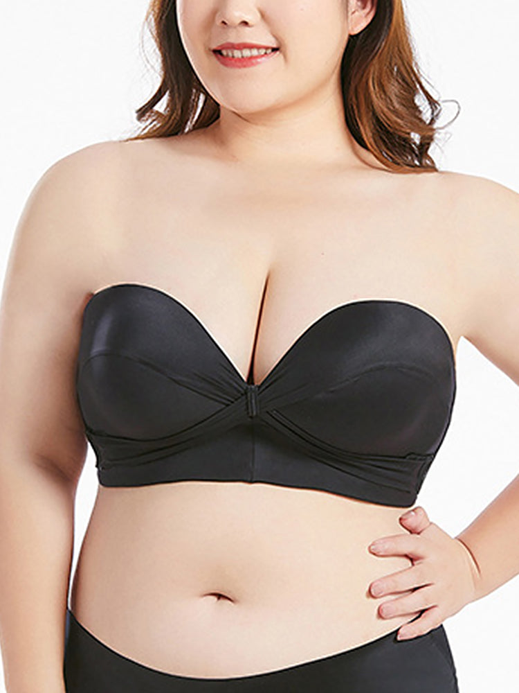 Seamless Push Up No-slip Half Cup Strapless Bra